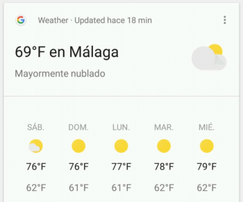 Imagen - Google muestra temperaturas muy altas por error en Android
