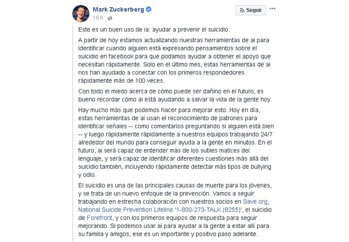 Imagen - La nueva inteligencia artificial de Facebook podrá detectar los mensaje suicidas