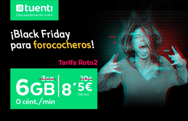 Imagen - Las tarifas forococheras de Tuenti ofrecen 6 GB por 8,5€ por el Black Friday