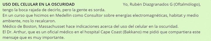Imagen - Un viral de WhatsApp advierte contra el uso del smartphone en la oscuridad