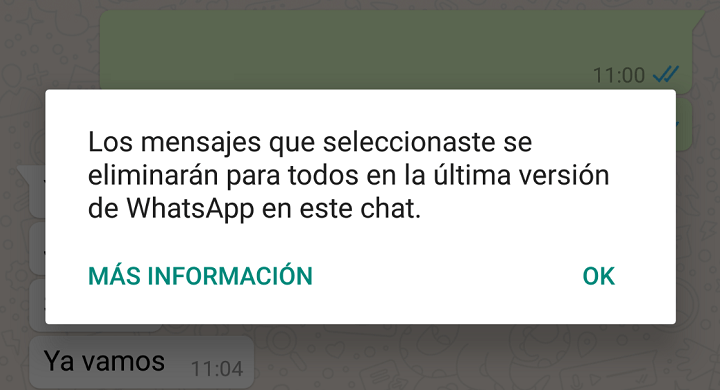 Imagen - Todos los detalles sobre el borrado de mensajes enviados en WhatsApp