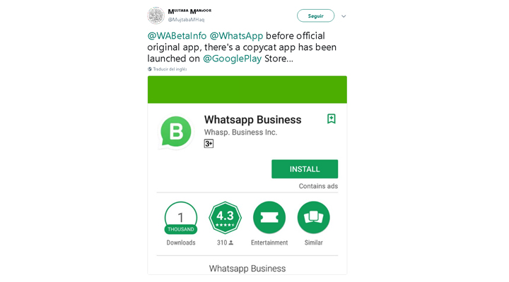 Imagen - Cuidado con los falsos WhatsApp Business: ya hay clones en Google Play