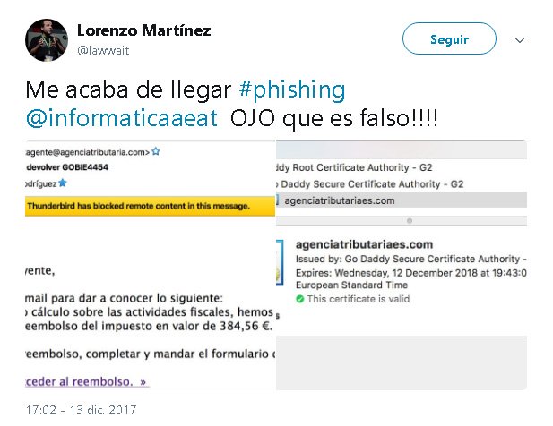 Imagen - Cuidado con los emails de &quot;reembolso del impuesto&quot; de la Agencia Tributaria