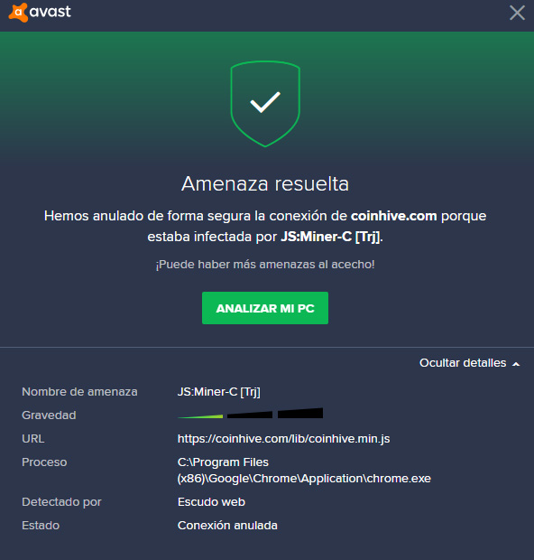 Imagen - Varios antivirus alertan de c&oacute;digo de minado de criptomonedas en diversas webs