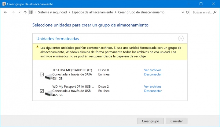 Imagen - C&oacute;mo usar los "espacios de almacenamiento" en Windows 10