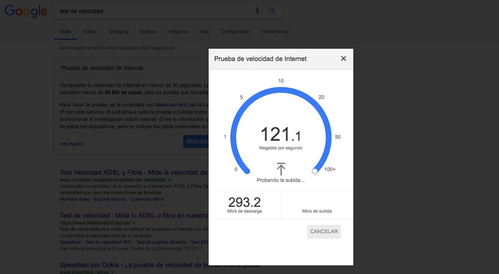 Imagen - Google incluye su test de velocidad en el buscador