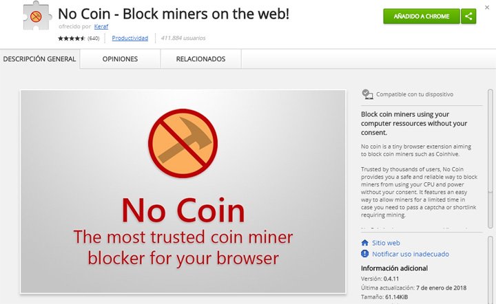 Imagen - Varios antivirus alertan de c&oacute;digo de minado de criptomonedas en diversas webs