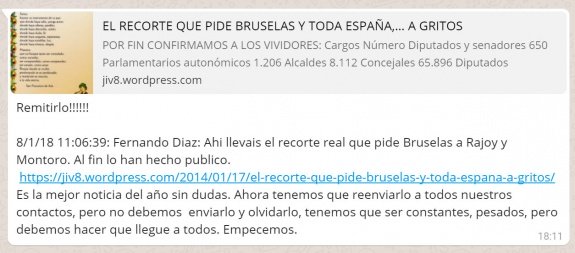 Imagen - Circula en WhatsApp el "recorte real que pide Bruselas a Rajoy y Montoro"