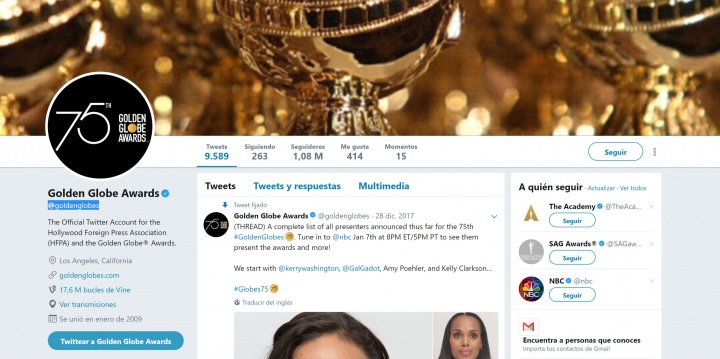 Imagen - C&oacute;mo seguir los Globos de Oro 2018 online