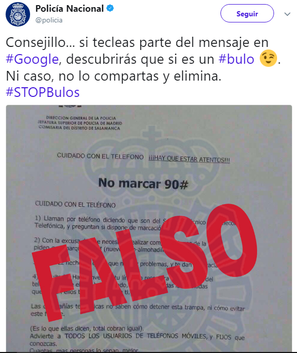 Imagen - El bulo de "no marcar 90#" desde el tel&eacute;fono circula de nuevo en WhatsApp