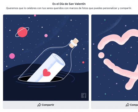 Imagen - Facebook celebra San Valent&iacute;n con tarjetas de felicitaci&oacute;n y marcos para tus fotos