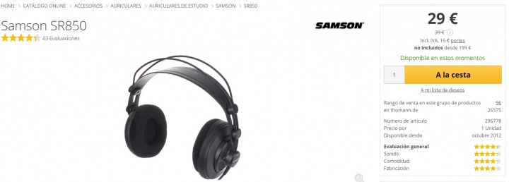 Imagen - Dónde comprar los Samson SR850