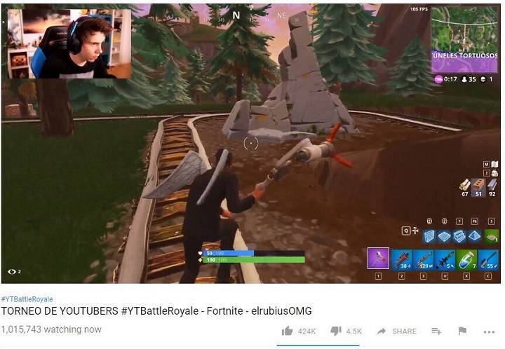 Imagen - El Rubius consigue 1 millón de espectadores jugando a Fortnite con 100 youtubers