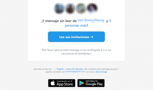 Imagen - ¿Qué es el email de &quot;1 mensaje sin leer&quot; de Twoo?