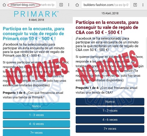 Imagen - C&amp;A no está regalando vales de 500 euros, es una estafa