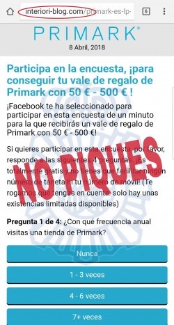 Imagen - Cuidado con las encuestas que regalan vales de 500 euros para Primark