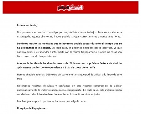 Imagen - Pepephone añadirá 1 GB a sus clientes por una incidencia de navegación