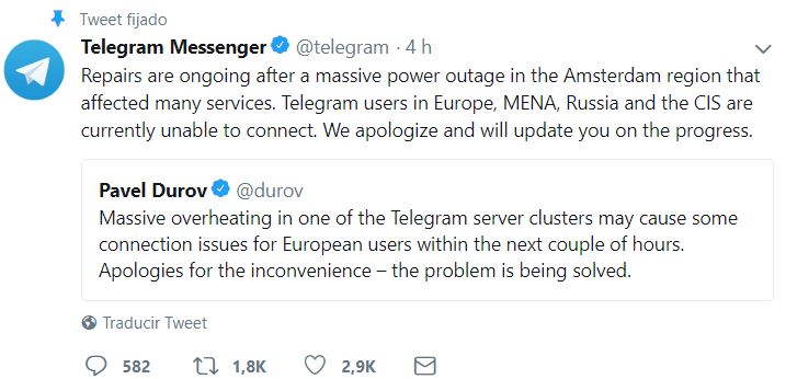 Imagen - Telegram está caído: falla al enviar y recibir mensajes