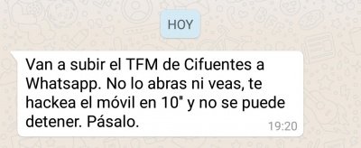 Imagen - Cuidado con el supuesto TFM de Cifuentes que van a subir a WhatsApp