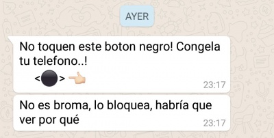 Imagen - El bot&oacute;n negro que congela tu tel&eacute;fono, una cadena viral que circula por WhatsApp