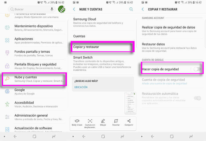 Imagen - C&oacute;mo solucionar "No se ha creado ninguna copia de seguridad de tu dispositivo"