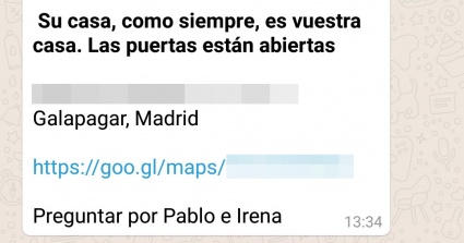 Imagen - Difunden la direcci&oacute;n de la casa de Pablo Iglesias e Irene Montero por WhatsApp