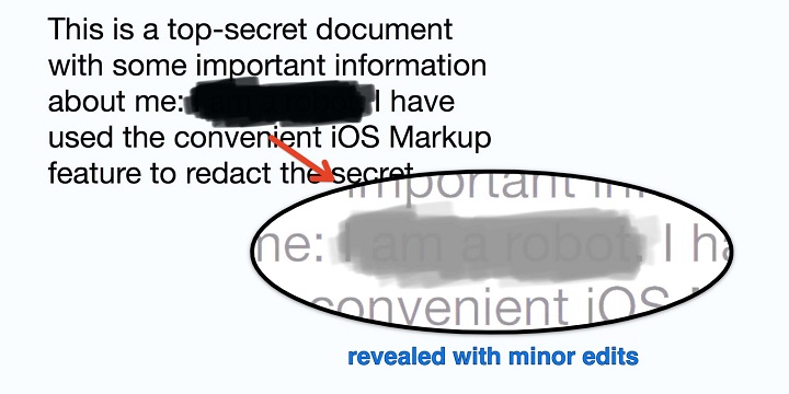 Imagen - Las herramientas de marcación de iOS no sirven para ocultar texto sensible
