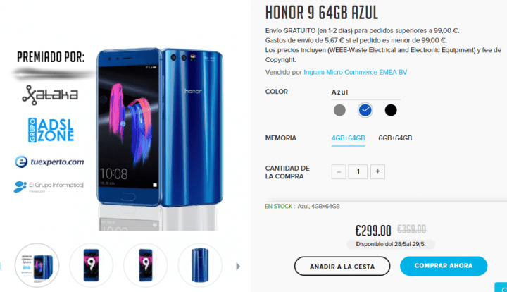 Imagen - Oferta: Honor 9 desde 299 euros durante 48 horas