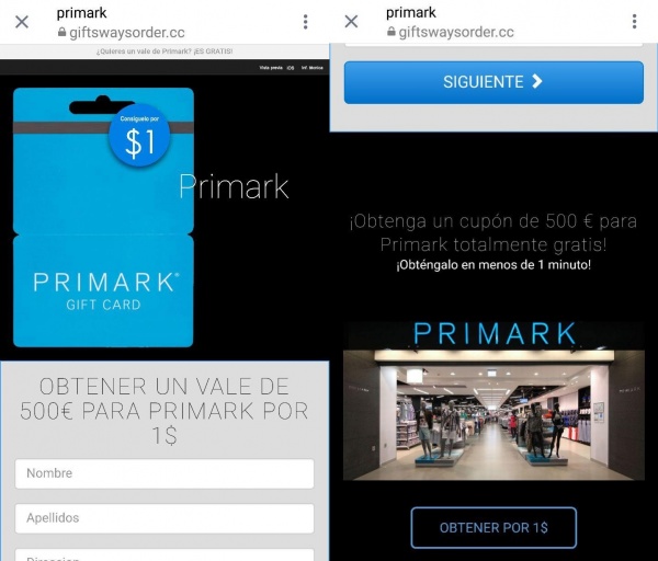 Imagen - Cuidado con el anuncio de Instagram que promete vales de 500 euros para Primark