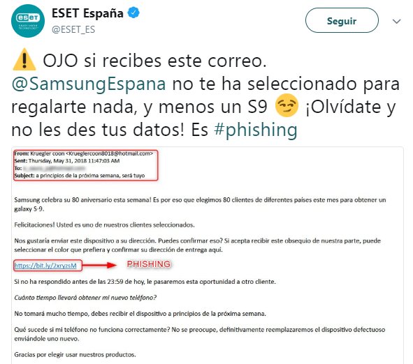 Imagen - Cuidado con el correo en el que Samsung te regala un Galaxy S9