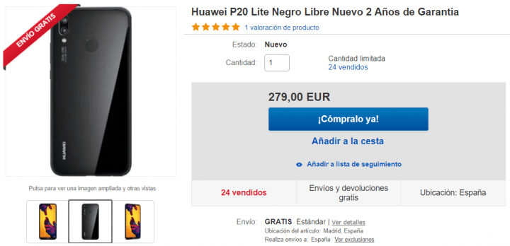 Imagen - Oferta: Huawei P20 Lite por 279 euros