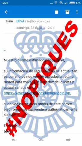 Imagen - Cuidado con el email de BBVA que te pide acceder a tu cuenta por un fallo de seguridad