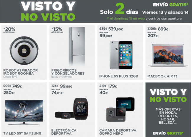 Imagen - &quot;Visto y no visto&quot;, ofertas tecnológicas en El Corte Inglés con gastos de envío gratis