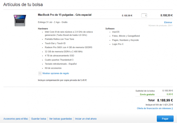 Imagen - El nuevo MacBook Pro cuenta con una versión de más de 8.000 euros