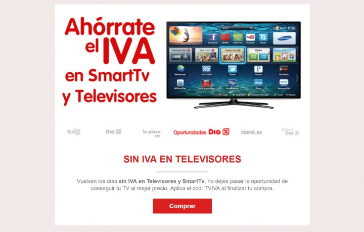 Imagen - D&iacute;a sin IVA en televisores y smart TV en las tiendas DIA