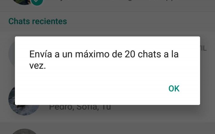 Imagen - WhatsApp ya no deja compartir texto o fotos con más de 20 contactos a la vez