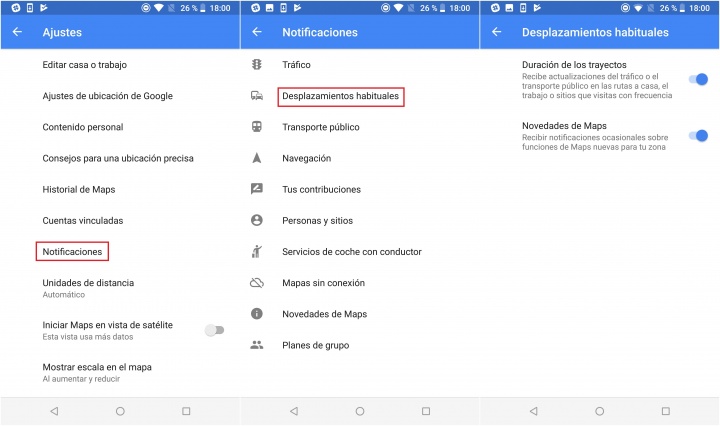 Imagen - C&oacute;mo eliminar o a&ntilde;adir las alertas de tr&aacute;fico de tu ruta habitual en Google Maps