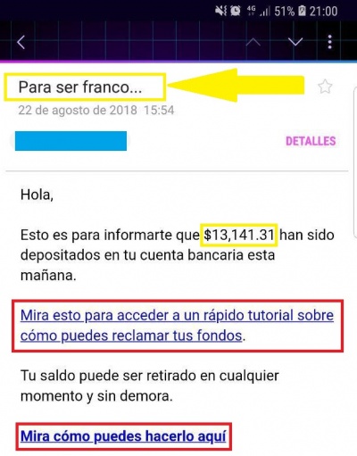 Imagen - Cuidado con el correo &quot;Tu depósito de ,710.38&quot;, es una estafa