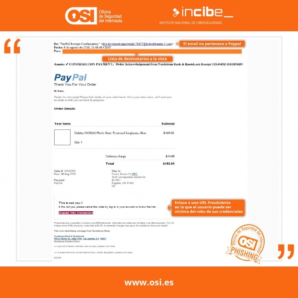 Imagen - Cuidado con los falsos emails de PayPal sobre una compra no autorizada