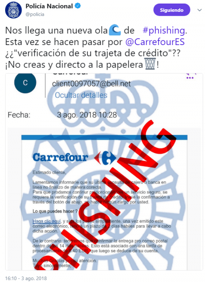 Imagen - Nuevo correo falso de Carrefour pide verificar tu tarjeta de crédito