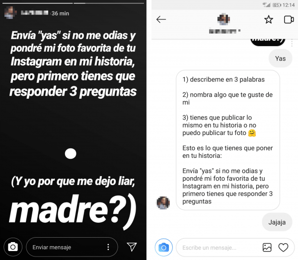 Imagen - "Env&iacute;a &lsquo;yas&rsquo; si no me odias", el viral de Instagram Stories con tu foto favorita