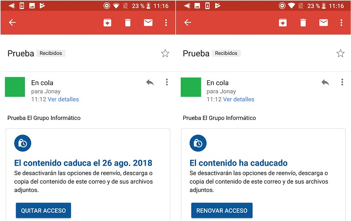 Imagen - Ya se pueden enviar mensajes confidenciales a través de Gmail para móviles