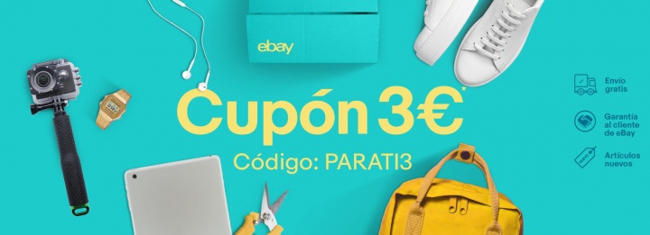 Imagen - Oferta: 3 euros de descuento en eBay para cualquier compra desde 5 euros