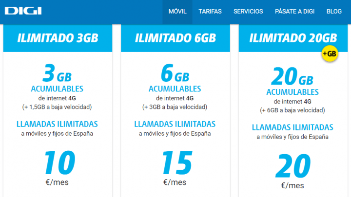 Imagen - DIGI sube los gigas de sus tarifas sin subir el precio