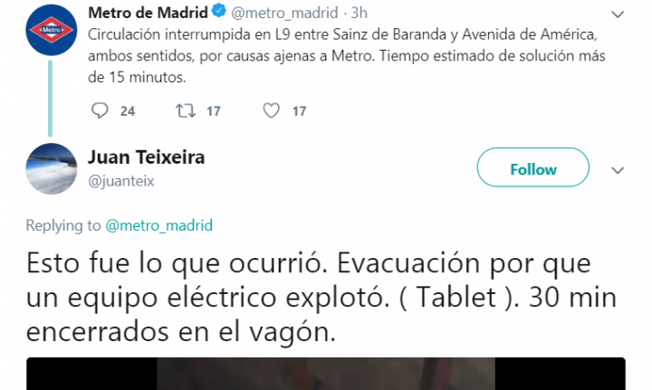 Imagen - Un dispositivo portátil explota espontáneamente en el Metro de Madrid