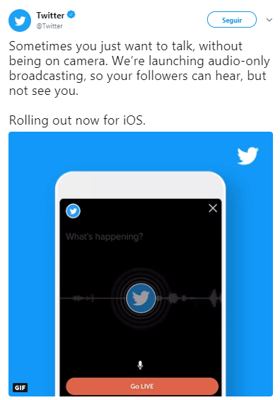 Imagen - Twitter ya permite hacer directos con solo audio