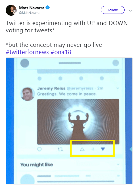 Imagen - Twitter prueba una opci&oacute;n para votar positivo o negativo los tweets