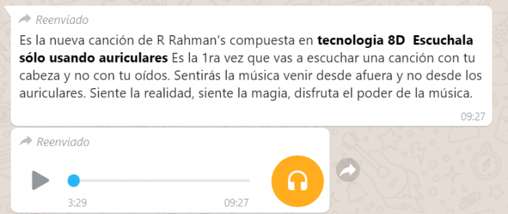 Imagen - Circula por WhatsApp un audio con tecnolog&iacute;a 8D &iquest;es real?