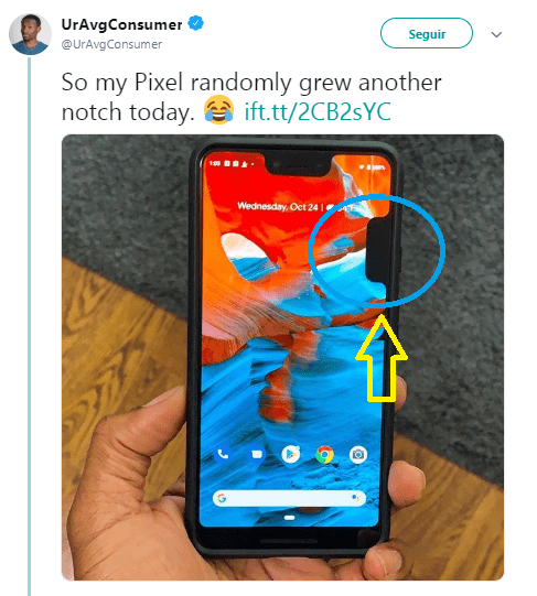 Imagen - Un fallo hace que el Pixel 3XL tenga un segundo notch
