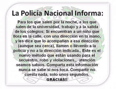 Imagen - &quot;Un niño que llora en la calle con una dirección en la mano&quot;, vuelve el bulo en WhatsApp